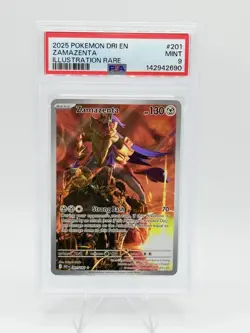 2025 POKEMON DESTINED RIVALS ILLUSTRATION RARE 201 ZAMAZENTA PSA 9 Mint - Image 1