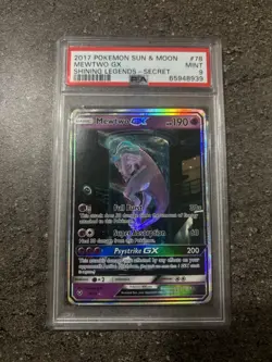 Pokemon Mewtwo GX Secret Rare Shining Legends Holo 78/73 PSA 9 English 2017 - Image 1
