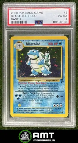 Blastoise Holo PSA 4 2000 Pokemon Base Set 2 #2/130 0186 - Image 1