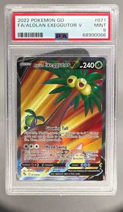 0066 Alolan Exeggutor V 2022 Pokemon Sword & Shield Pokemon GO #071 PSA 9 - Image 1