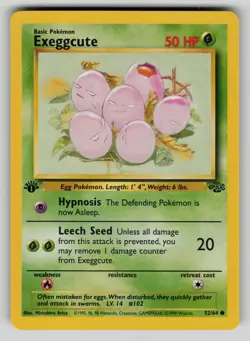 Exeggcute 52/64 Common Jungle Pokemon 1st Edition LP - Image 1