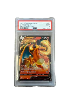 2022 Pokemon SWSH Brilliant Stars #017 Charizard V PSA 9 MINT - Image 1