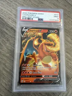 2022 Pokemon SWSH Brilliant Stars #017 Charizard V PSA 9 MINT - Image 2