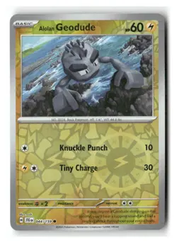 Alolan Geodude 044/159 Common Journey Together Pokemon Reverse Holo Near Mint - Image 1