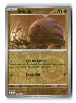 Swinub 077/159 Common Journey Together Pokemon Reverse Holo Near Mint - Image 1