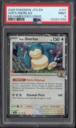 PSA 9 - Hop's Snorlax 117/159 [EB Games Promo] Journey Together - Pokemon TCG - Image 1