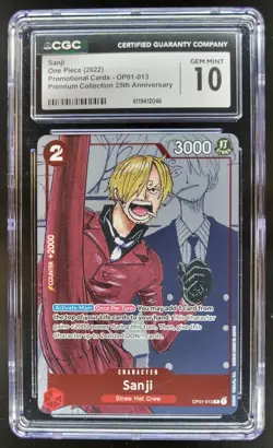 2022 ONE PIECE SANJI PROMO 25TH ANNIV OP01-013 CGC 10 B PT - Image 1