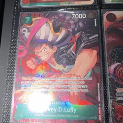 Bandai One Piece Monkey.D.Luffy OP02-041 Rare Foil Blocker 7000 Power Card - Image 1
