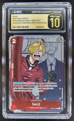 2022 ONE PIECE SANJI PROMO 25TH OP01-013 CGC 10 PRISTINE B PT - Image 1