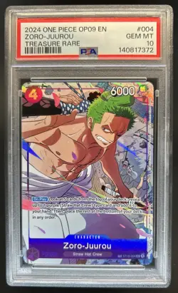 2024 One Piece New World Zoro-Juurou Super Rare Treasure #ST18-004 PSA 10 - Image 1