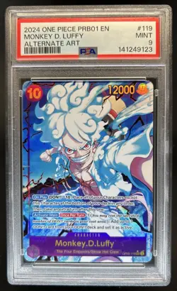 2024 One Piece The Best Monkey.D.Luffy Secret Rare Alt Art #OP05-119 PSA 9 - Image 1