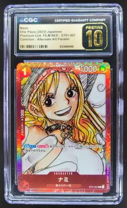 2023 ONE PIECE JP NAMI FILM RED ALT ART ST01-007 CGC 10 PRISTINE A PT - Image 1