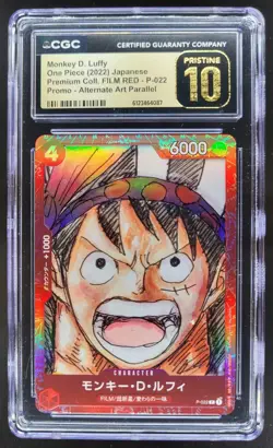 2022 ONE PIECE MONKEY D. LUFFY JP FILM RED ALT ART P-022 CGC 10 PRISTINE B PT - Image 1