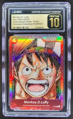 2023 ONE PIECE MONKEY D. LUFFY PROMO FILM RED P-022 CGC 10 PRISTINE B PT - Image 1