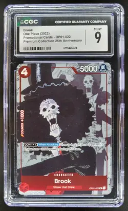 2022 ONE PIECE BROOK 25TH PROMO OP01-022 CGC 9 A PT - Image 1