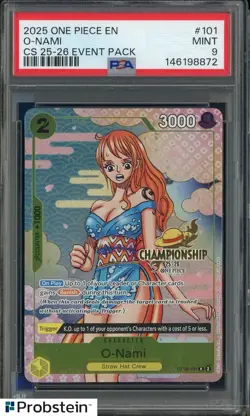 2025 One Piece EN O-Nami #101 Championship 25-26 Event Pack PSA 9 MINT - Image 1