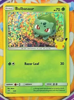 🔥Pokemon TCG Bulbasaur Holo Card 1/25 McDonald's 25th Celebrations 🔥👍📈 - Image 1
