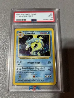 Pokemon TCG Base Set Gyarados Holo Card 6/102 Rare PSA 9 - Image 1