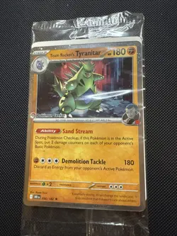 Pokemon TCG Team Rockets Tyranitar Card Stamped, 096/182 New/Sealed PKC - Image 1