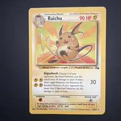 Raichu 29/62 Fossil Unlimited Pokemon Card Regular Rare Lightly Played LP - Image 1