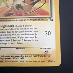 Raichu 29/62 Fossil Unlimited Pokemon Card Regular Rare Lightly Played LP - Image 3