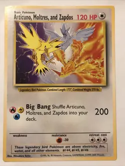 Legendary Birds Pokemon Jumbo Card Articuno Moltres Zapdos - Image 1