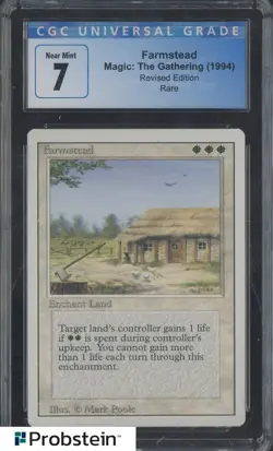1994 MTG Magic The Gathering Revised Edition Farmstead Rare CGC 7 NM - Image 1