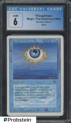 1994 MTG Magic The Gathering Revised Edition Thoughtlace Rare CGC 6 EX-NM - Image 1