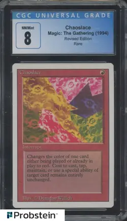 1994 MTG Magic The Gathering Revised Edition Chaoslace Rare CGC 8 NM-MT - Image 1