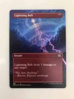 Lightning Bolt Foil Extended Borderless MTG Magic the Gathering Card NM Mint 2X2 - Image 1