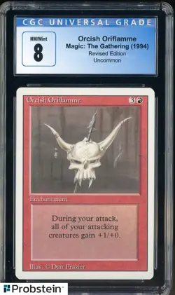 1994 MTG Magic The Gathering Revised Edition Orcish Oriflamme CGC 8 NM-MT - Image 1