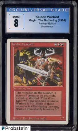 1994 MTG Magic The Gathering Revised Edition Keldon Warlord CGC 8 NM-MT - Image 1