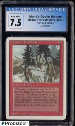 1994 MTG Magic The Gathering Revised Edition Mons's Goblin Raiders CGC 7.5 - Image 1