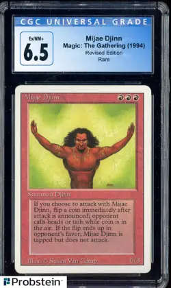 1994 MTG Magic The Gathering Revised Edition Mijae Djinn Rare CGC 6.5 - Image 1