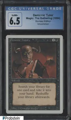 1994 MTG Magic The Gathering Revised Edition Demonic Tutor CGC 6.5 EX-NM+ - Image 1