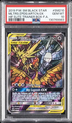 2019 POKEMON SM BLACK STAR PROMO FULL ART/MOLTRES & ZAPDOS & ARTICUNO GX PSA 10 - Image 1