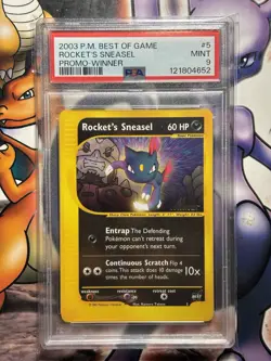 2003 Pokemon ~ Best of Game Winner Promo ~ Rocket's Sneasel #5 ~ PSA 9 MINT - Image 1