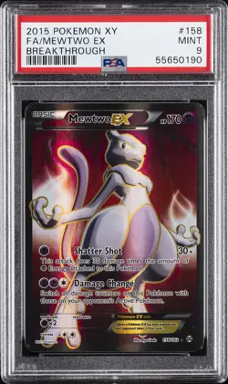 2015 POKEMON XY BREAKTHROUGH #158 FULL ART/MEWTWO EX PSA 9 - Image 1