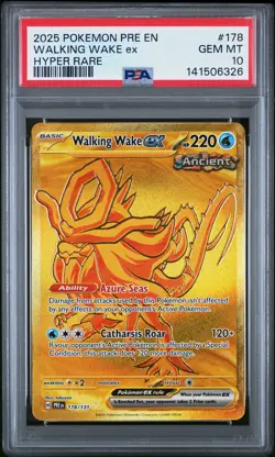 2025 POKEMON PRE EN-PRISMATIC EVOLUTIONS HYPER RARE #178 WALKING WAKE EX PSA 10 - Image 1