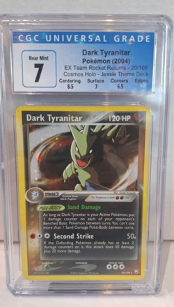 Pokemon- Dark Tyranitar- Cosmos Holo #20/109 Team Rocket Returns- CGC 7 - Image 1