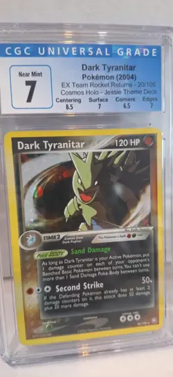 Pokemon- Dark Tyranitar- Cosmos Holo #20/109 Team Rocket Returns- CGC 7 - Image 4