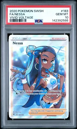 Pokemon Nessa (Full Art) 183/185 Swsh04: Vivid Voltage Holo PSA 10 - Image 1