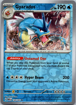 🔥Pokemon - Gyrados - Reverse Holo - Rare - 130/165 - S & V: 151 - (NM)🔥 - Image 1