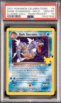 2021 POKEMON CELEBRATIONS CLASSIC COLL #8 DARK GYARADOS-HOLO PSA 10 - Image 1