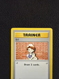 Pokemon Bill Base Set 1st Edition Shadowless Non-Holo Common Trainer 91/102 LP - Image 3