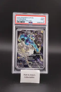 2025 POKEMON SVP BLACK BOLT POKEMON CENTER ETB PROMO #209 THUNDURUS PSA 9 - Image 1
