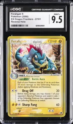 2006 POKEMON EX DRAGON FRONTIERS - REVERSE HOLO #2/101 FERALIGATR CGC 9.5 - Image 1