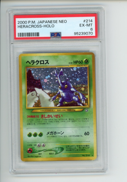 2000 Pokemon Neo Heracross 211 Japanese Holo Rare PSA 6 EX-MT - Image 1