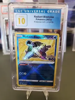 Cgc Pristine 10 Radiant Blastoise 018/078 Pokemon GO Holo Blue Label Cgc - Image 1