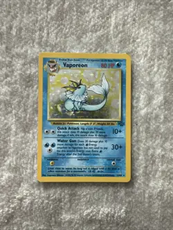 Pokemon TCG Vaporeon Jungle Holo Rare Unlimited HP - Image 1